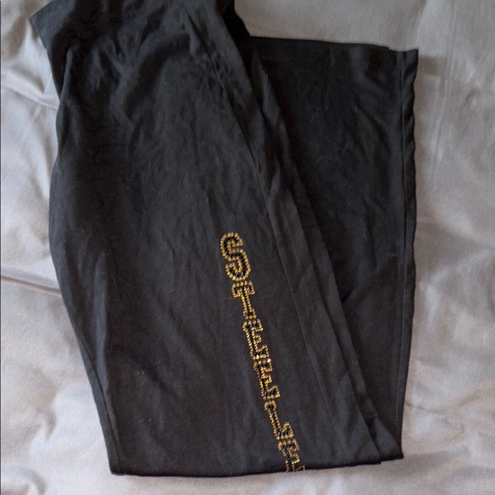 Steelers wide leg leggings with gemmed logo